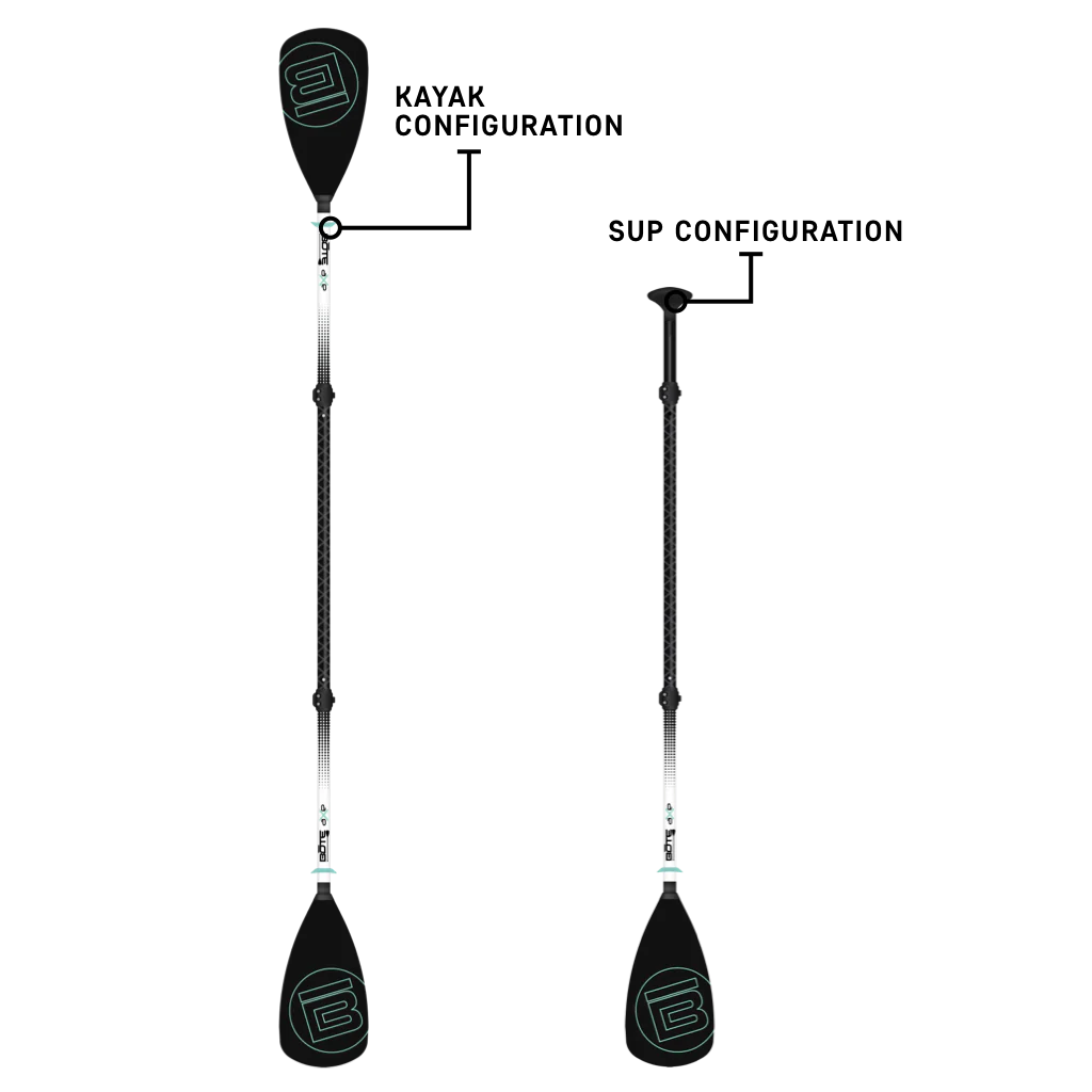 4-Piece Hybrid Adjustable Aluminum Paddle Black by Bote