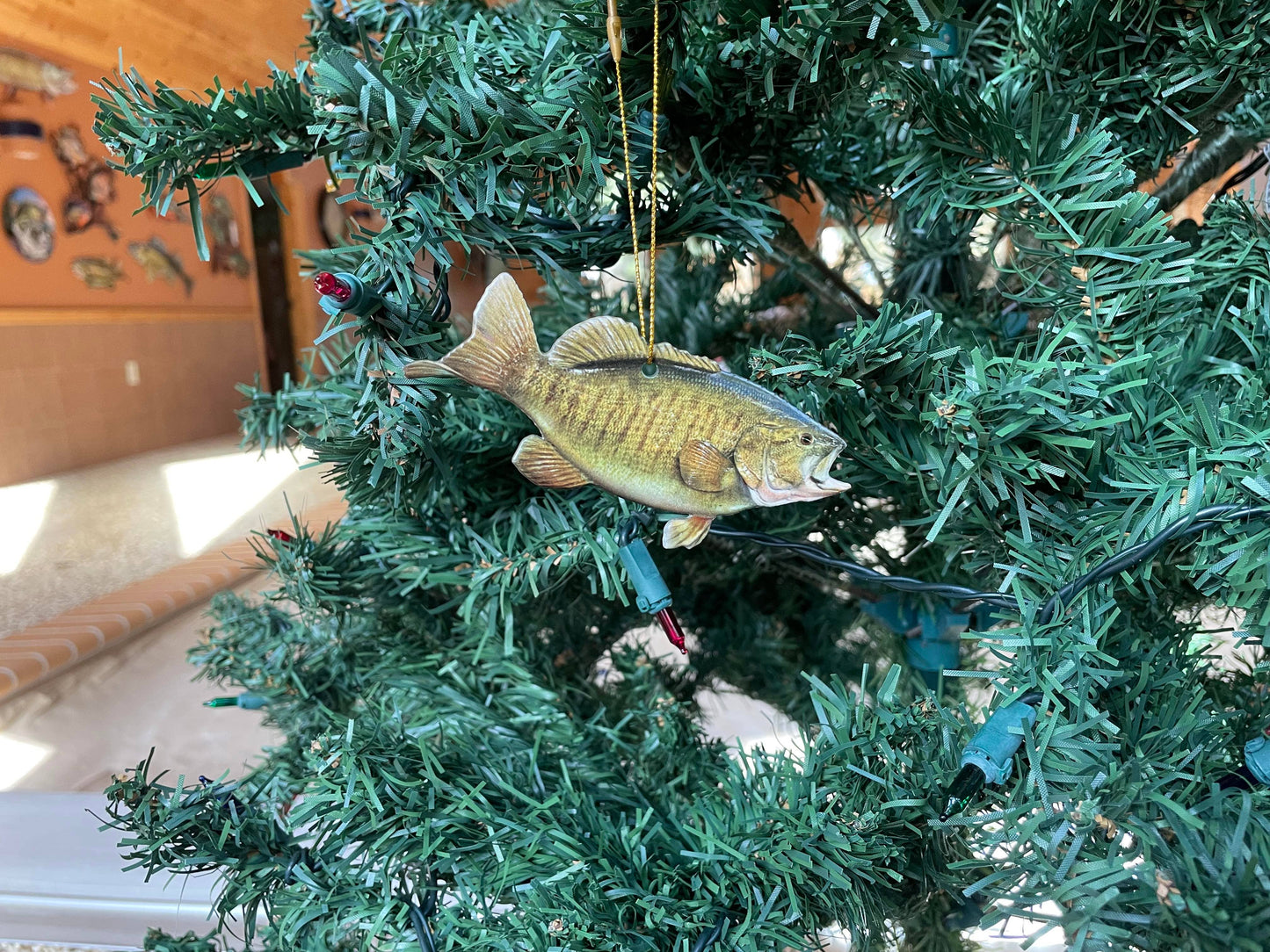 Smallmouth Bass Fish Ornament, Christmas Fish Ornament