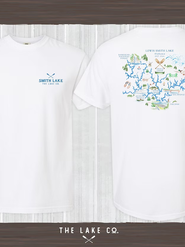 Smith Lake Watercolor Map Tee - Short Sleeve