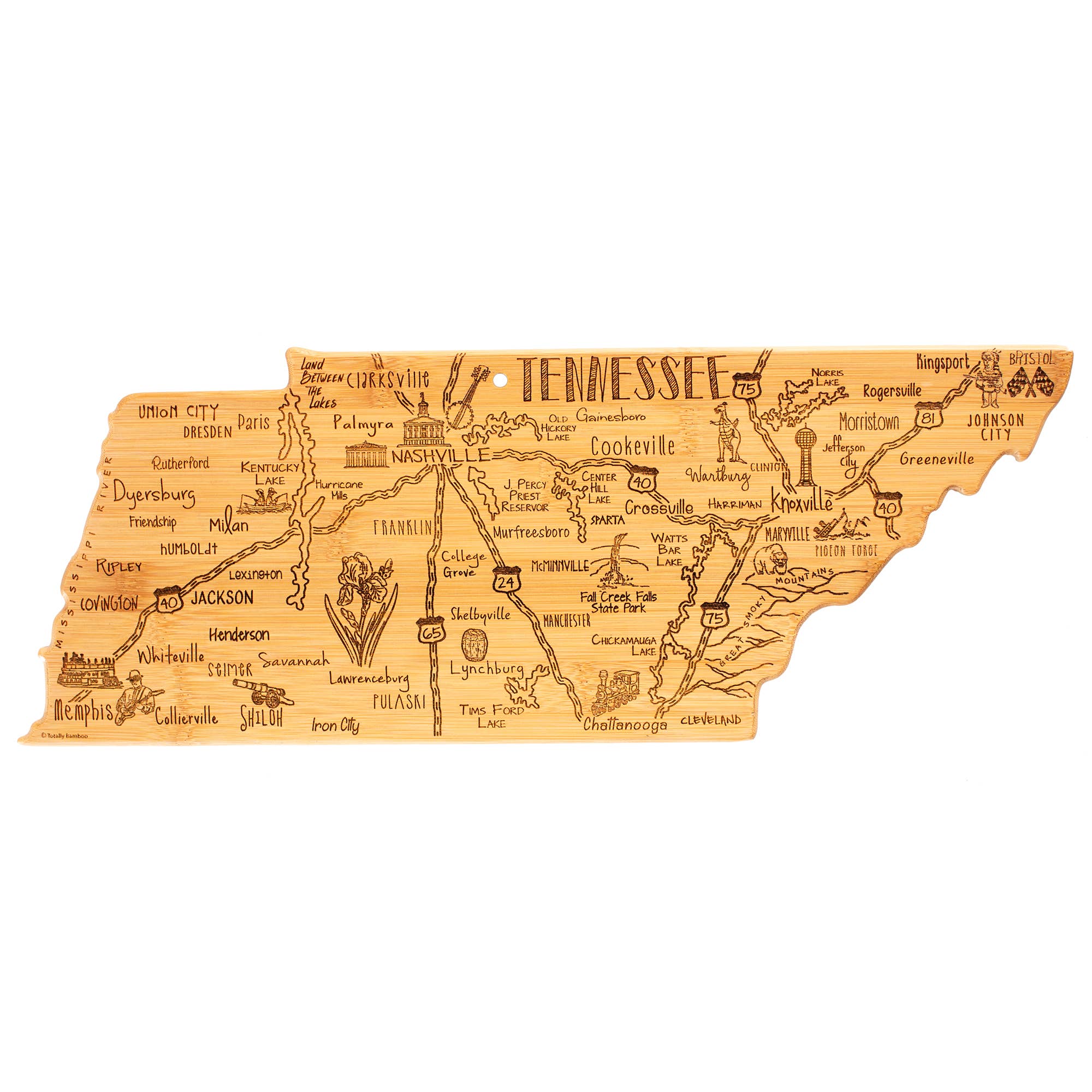 Destination Tennessee State-Shaped Serving & Cutting Board 1