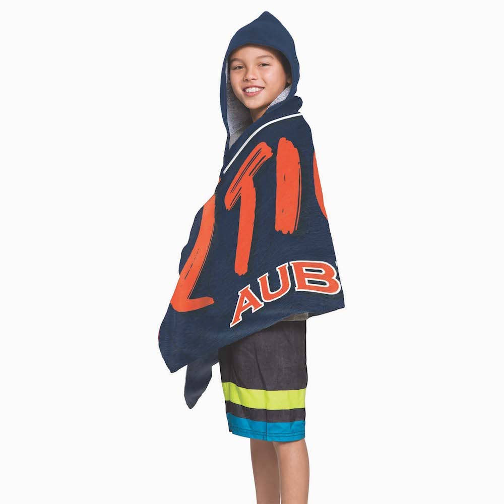 NCAA Auburn Tigers Hooded Beach Towel, 22" x 51" 1