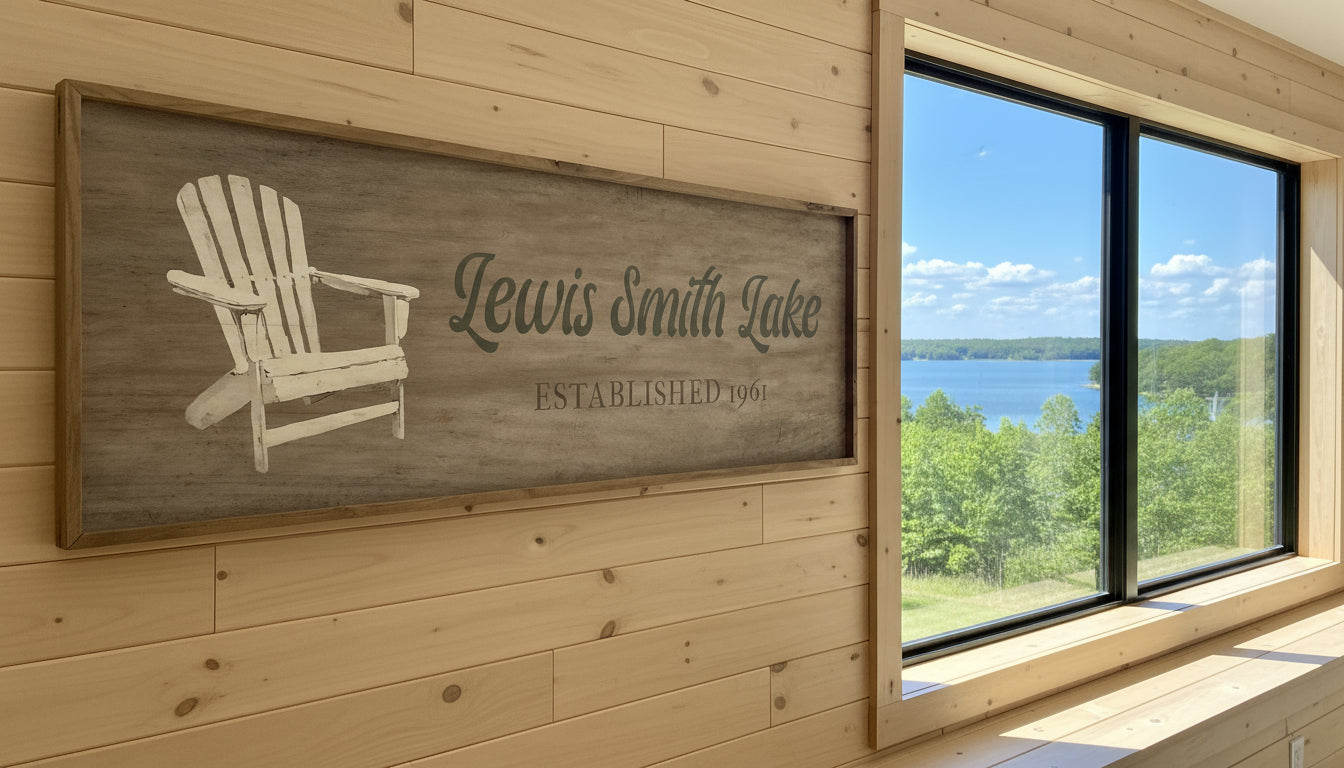 Smith Lake Alabama Adirondack Chair Wooden Sign