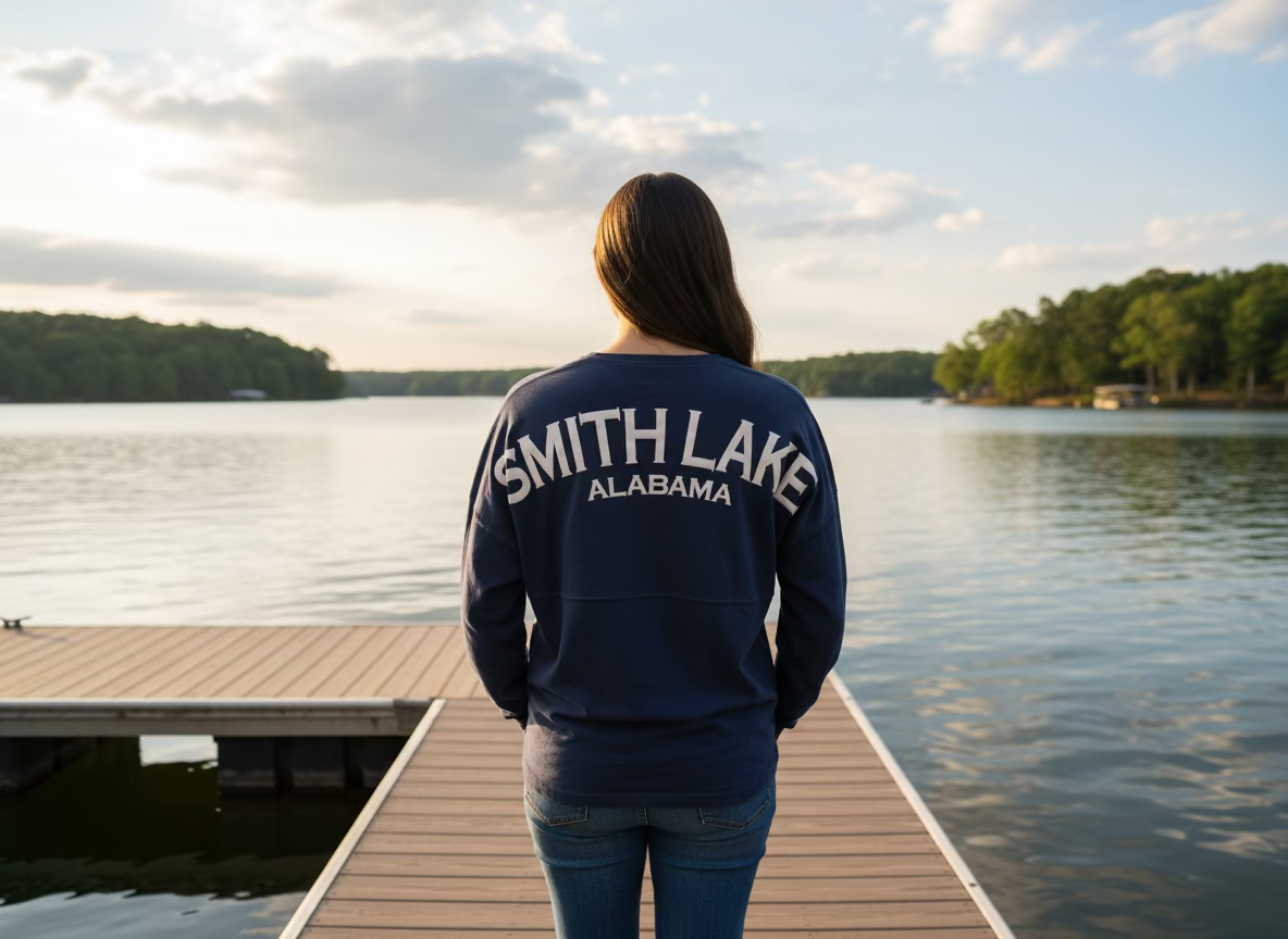 Smith Lake Long Sleeve V-Neck Shirts Moonlight Blue