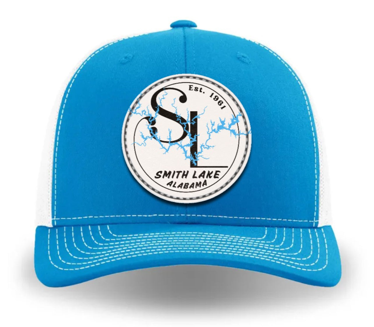 Smith Lake SL Logo Dyed Leather Patch Trucker Hat