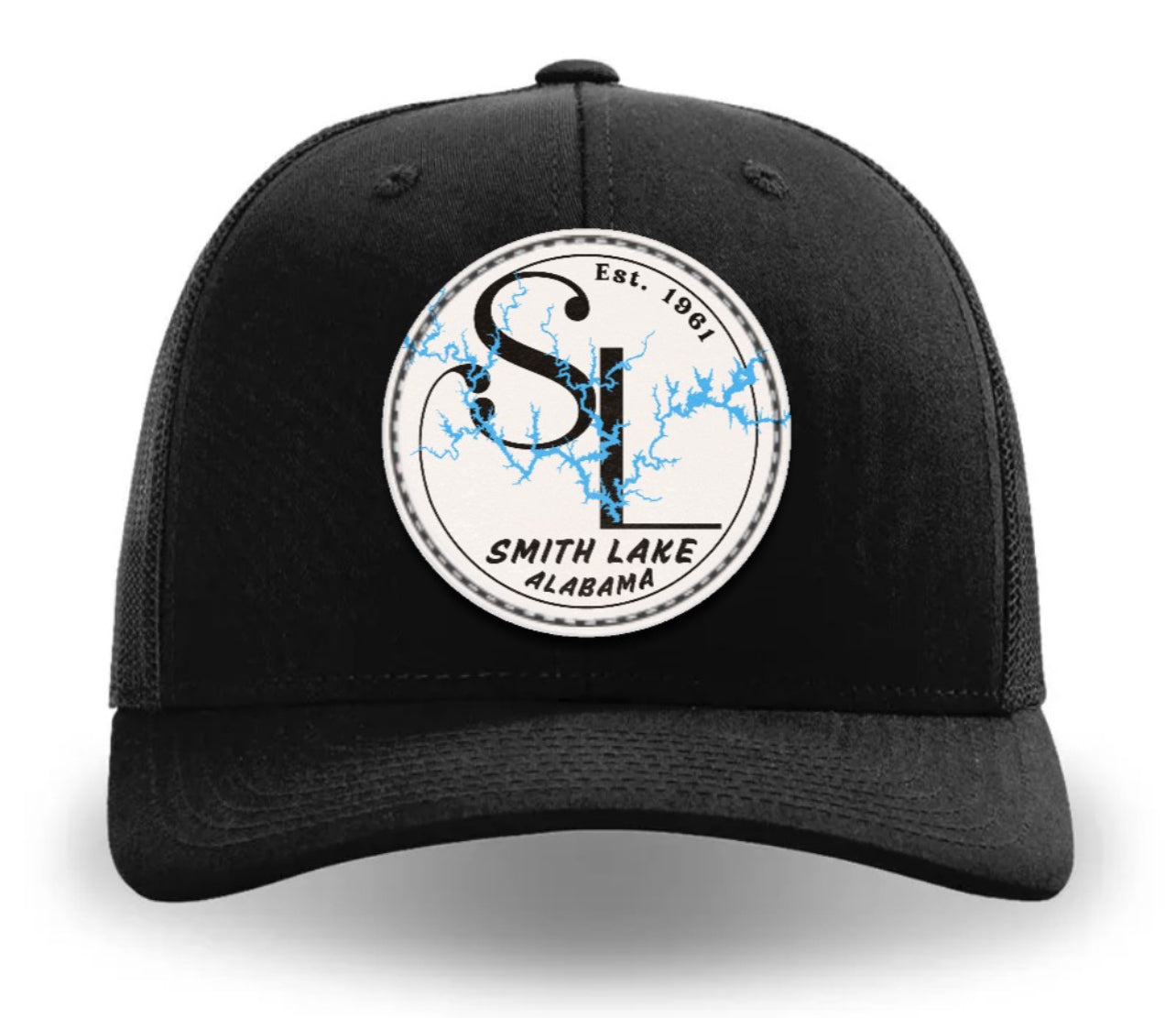 Smith Lake SL Logo Dyed Leather Patch Trucker Hat