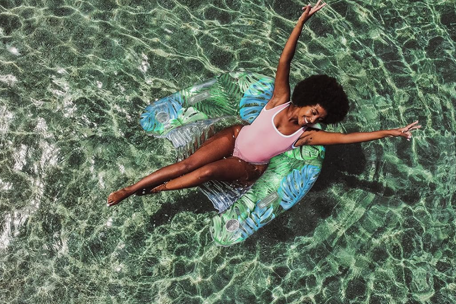 Sun Chair 48in Jumbo- Clear Tropical Palms