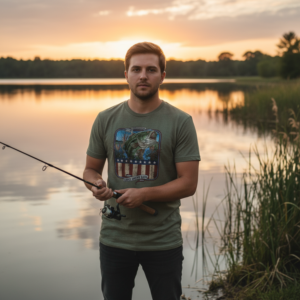 American Bass Sign - T-Shirt Alabama Lake Gear 1