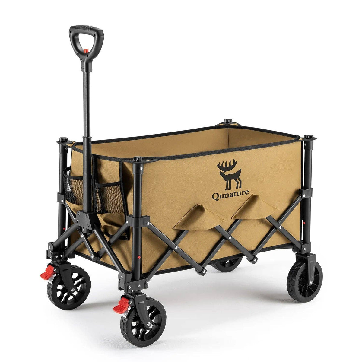 Qunature 220lbs Foldable Utility Wagon Cart with 360¡ã Swivel Wheels 2