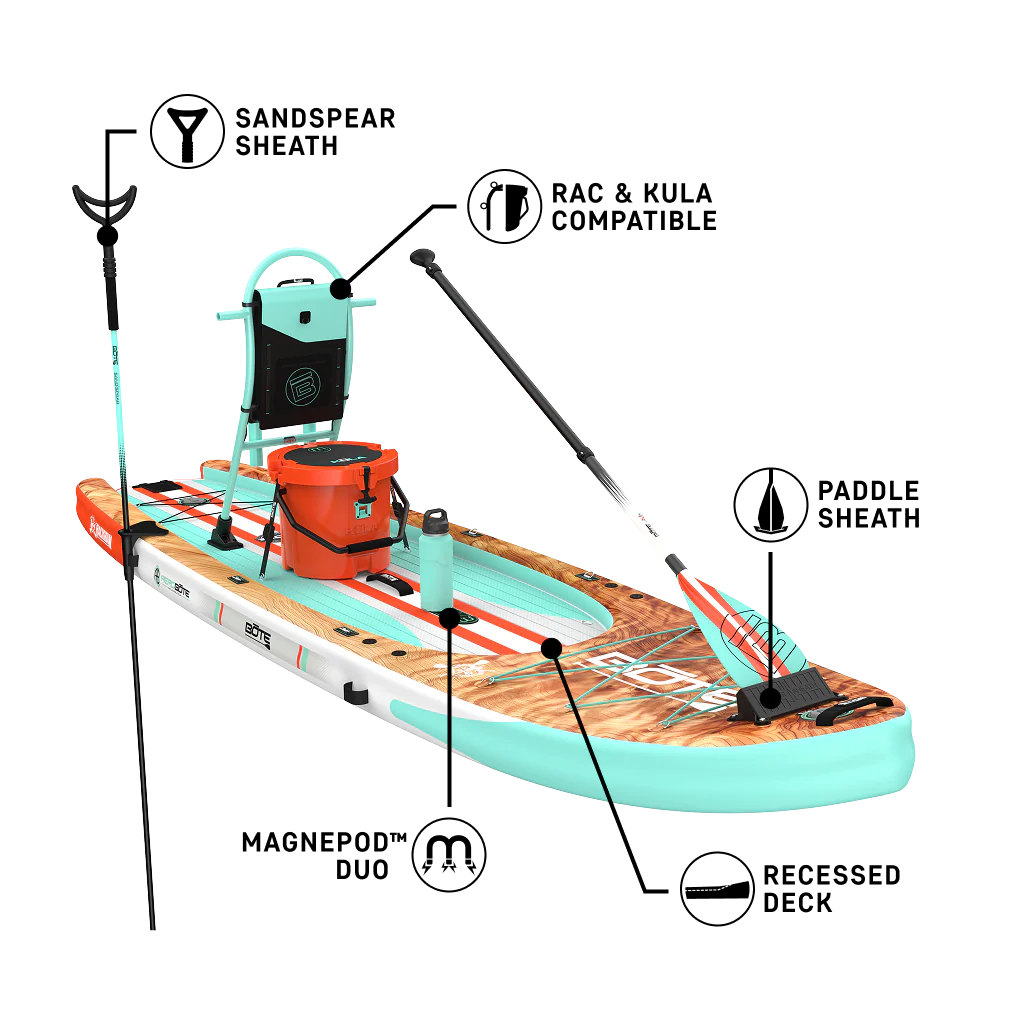 BOTE Rackham Aero 12 Inflatable Paddle Board Classic Cedar 5
