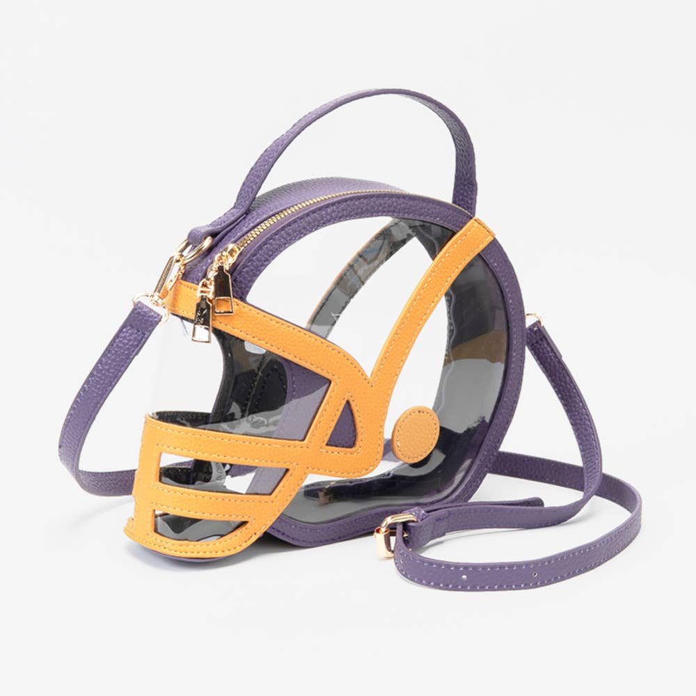 Transparent Gameday Football Helmet Shaped Crossbody Handbag 16