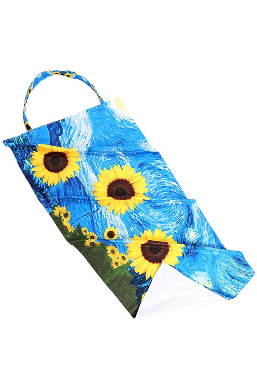 Sunflower Print Beach Towel Bag 4