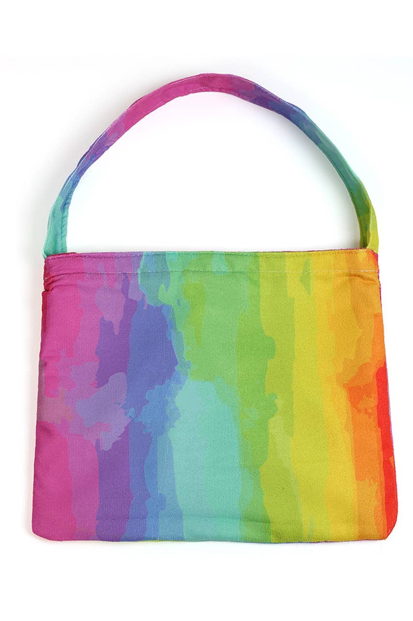 Rainbow Print Beach Towel Bag 4