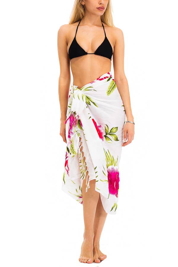 Tropical Blossom Hibiscus Beach Pool Sarong 10