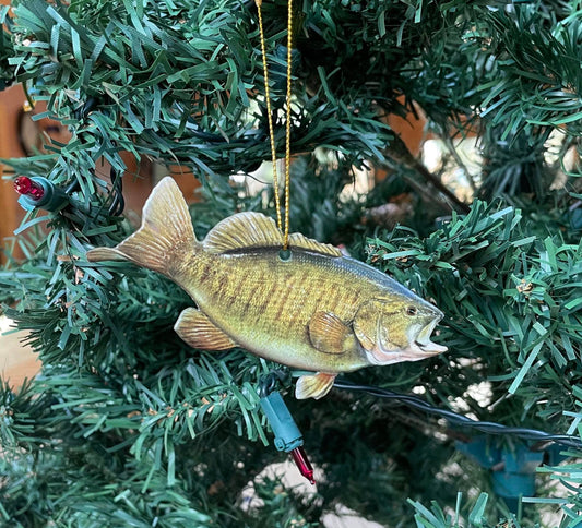 Smallmouth Bass Fish Ornament, Christmas Fish Ornament