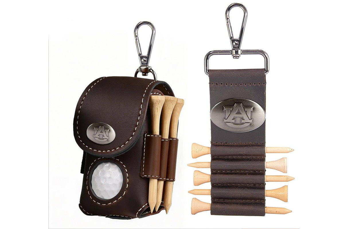 Auburn Tigers Leather Golf Ball and Tee Holder 4