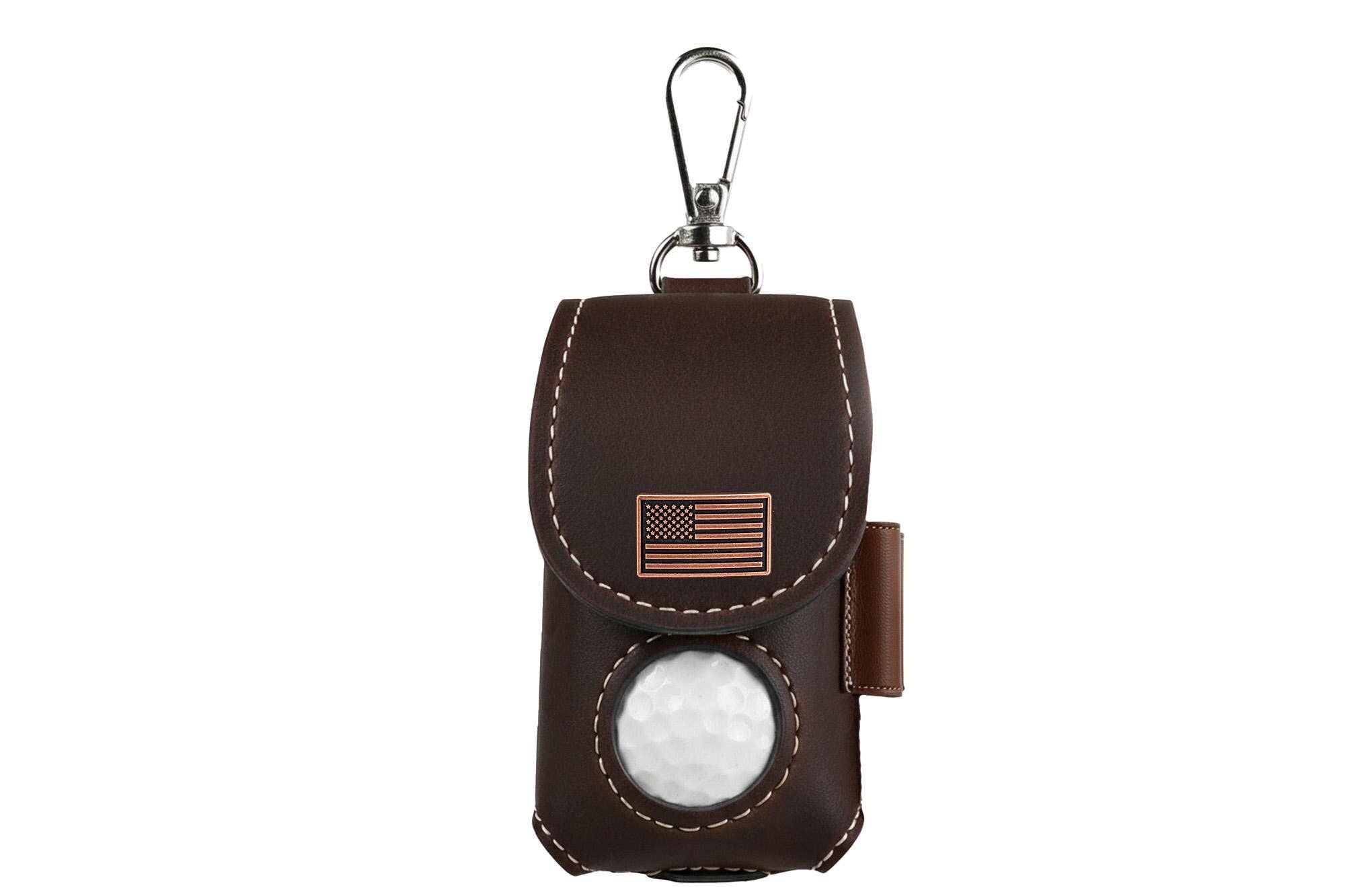 American Flag Leather Golf Ball and Tee Holder 2