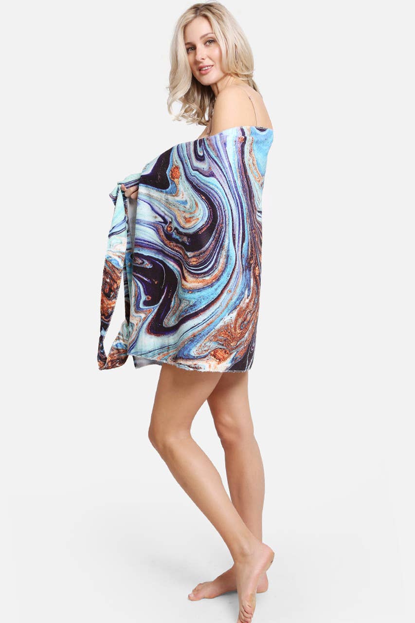 Geode Marble Print Beach Towel Bag 3