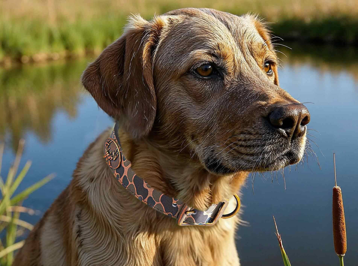 Alabama Crimson Tide Old School Camo Leather Dog Collar 5