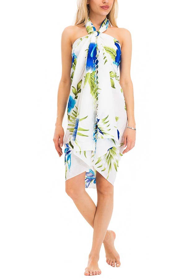 Tropical Blossom Hibiscus Beach Pool Sarong 17