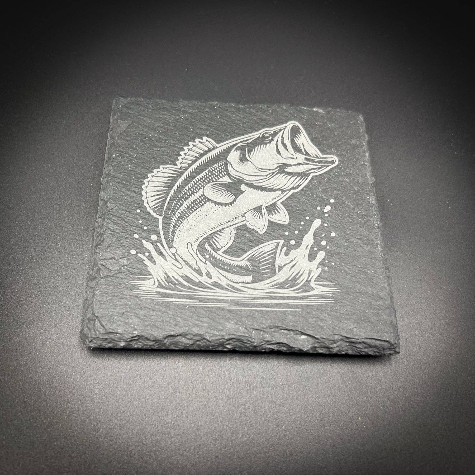 Smith Lake Large Mouth Bass - 4" Square Slate Coaster