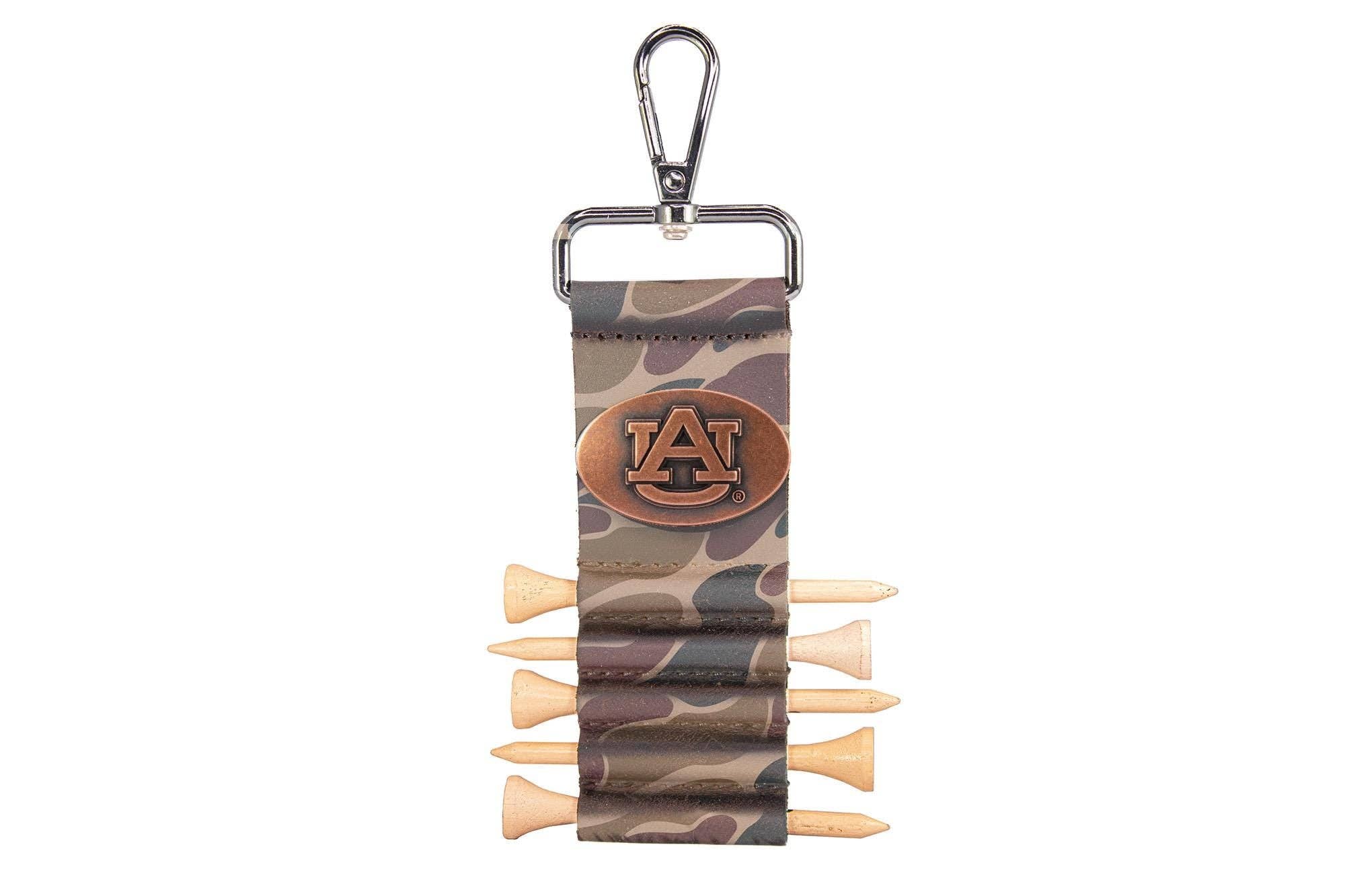 Auburn Tigers Leather Golf Ball and Tee Holder 9