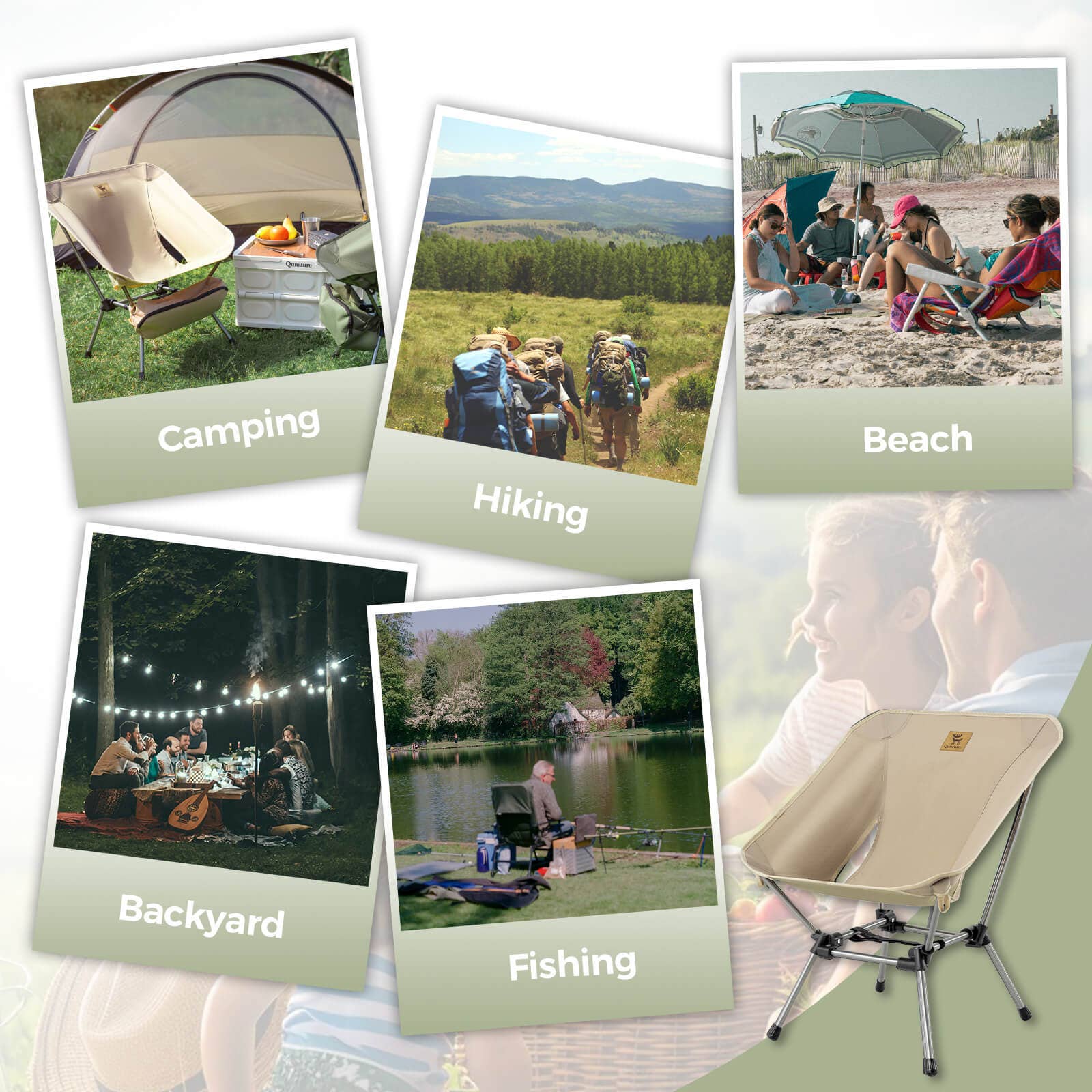 Qunature Lightweight Folding Camp Chair with Storage Bag 11