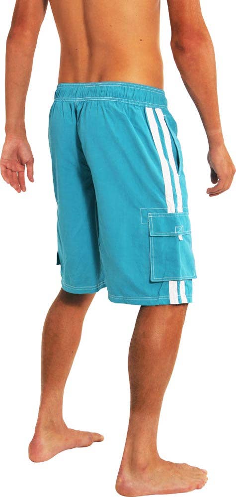 Norty Mens Big Sizes 2X-5X Cargo Swim Suit Trunks 39961 Aqua 5
