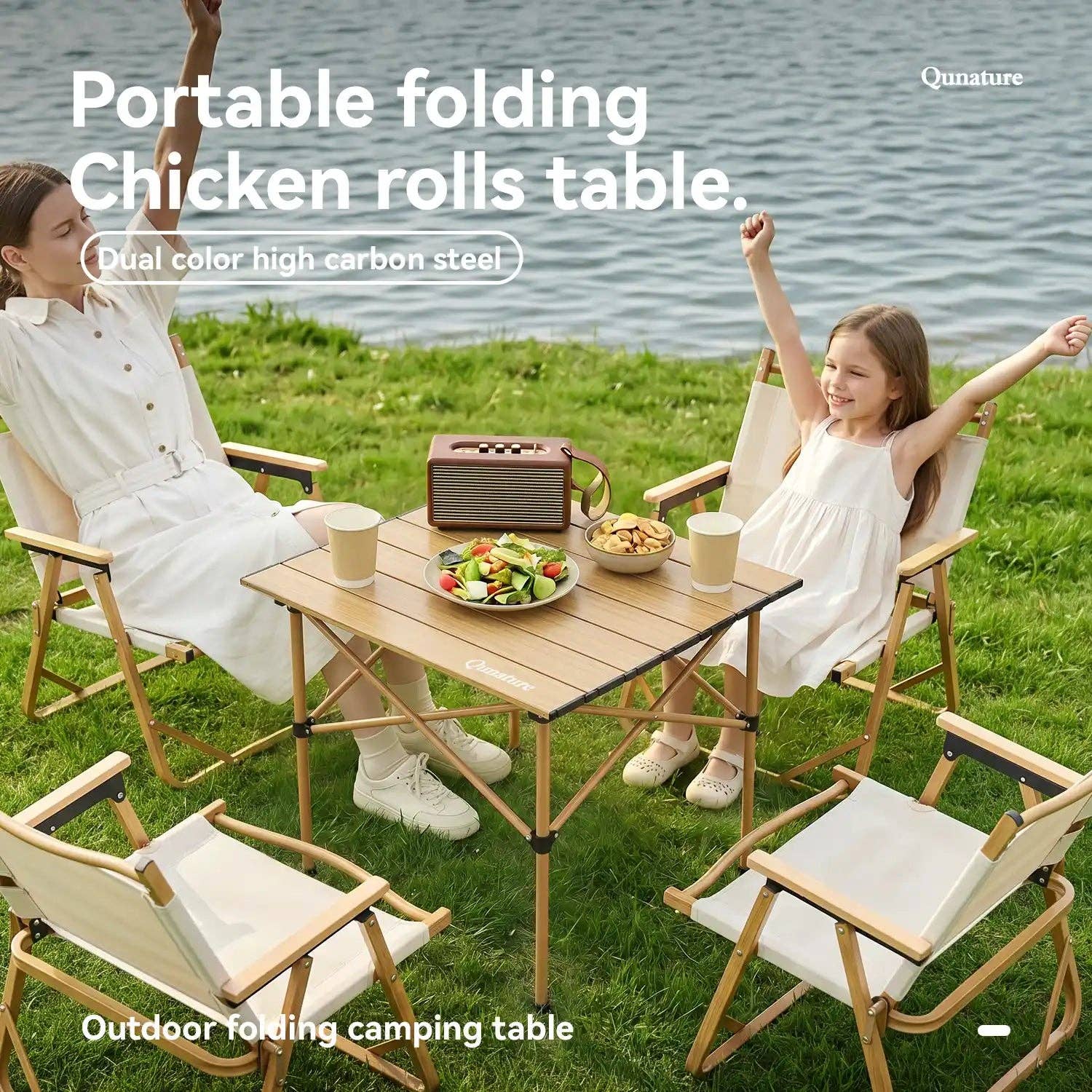 Thickened Steel Portable Folding Table 3