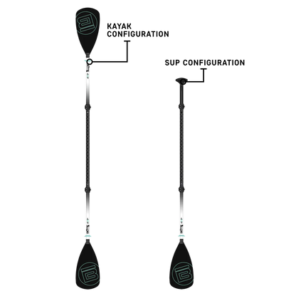 4-Piece Hybrid Adjustable Aluminum Paddle Black by Bote