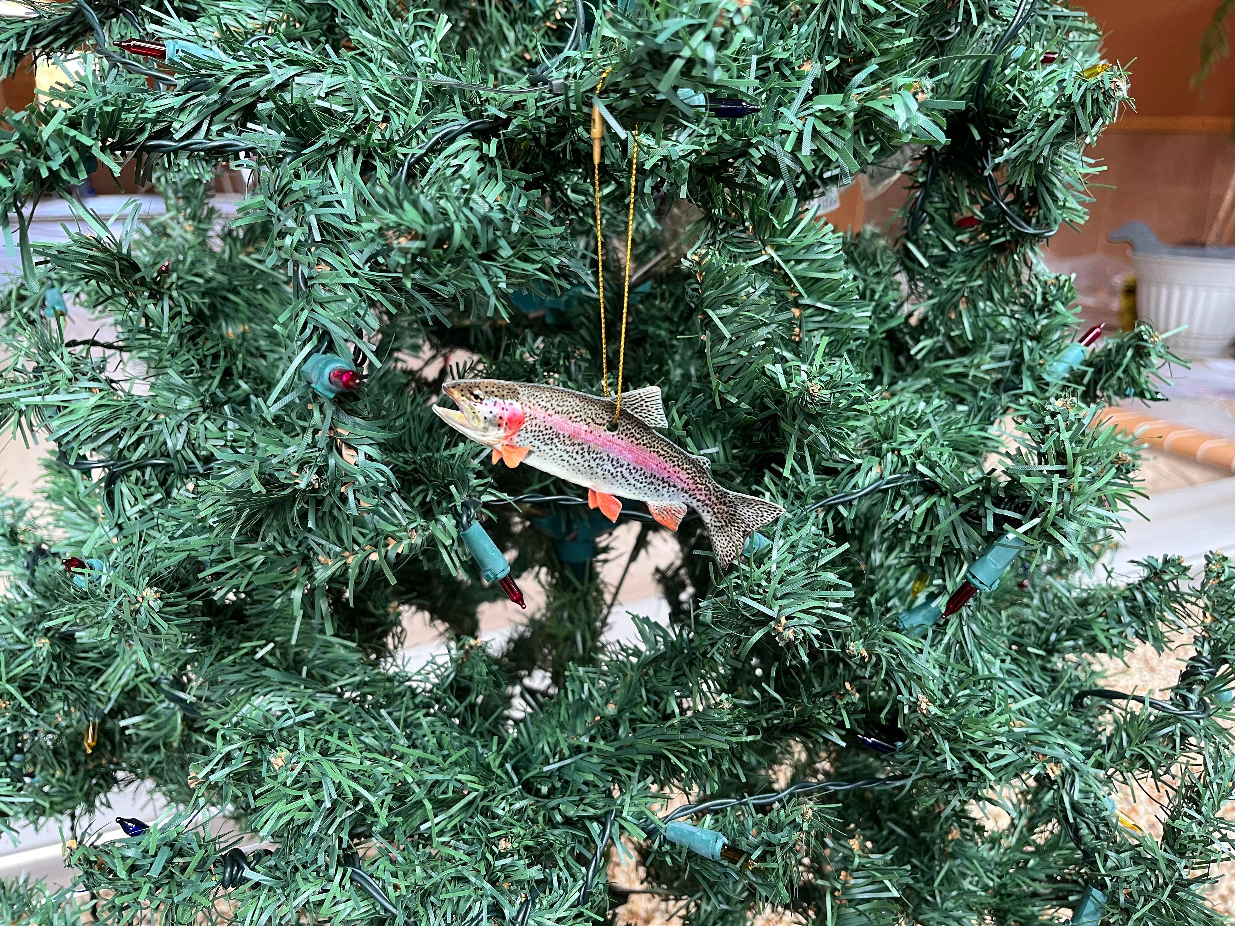 Rainbow Trout Fish Ornament, Christmas Fishing Ornament