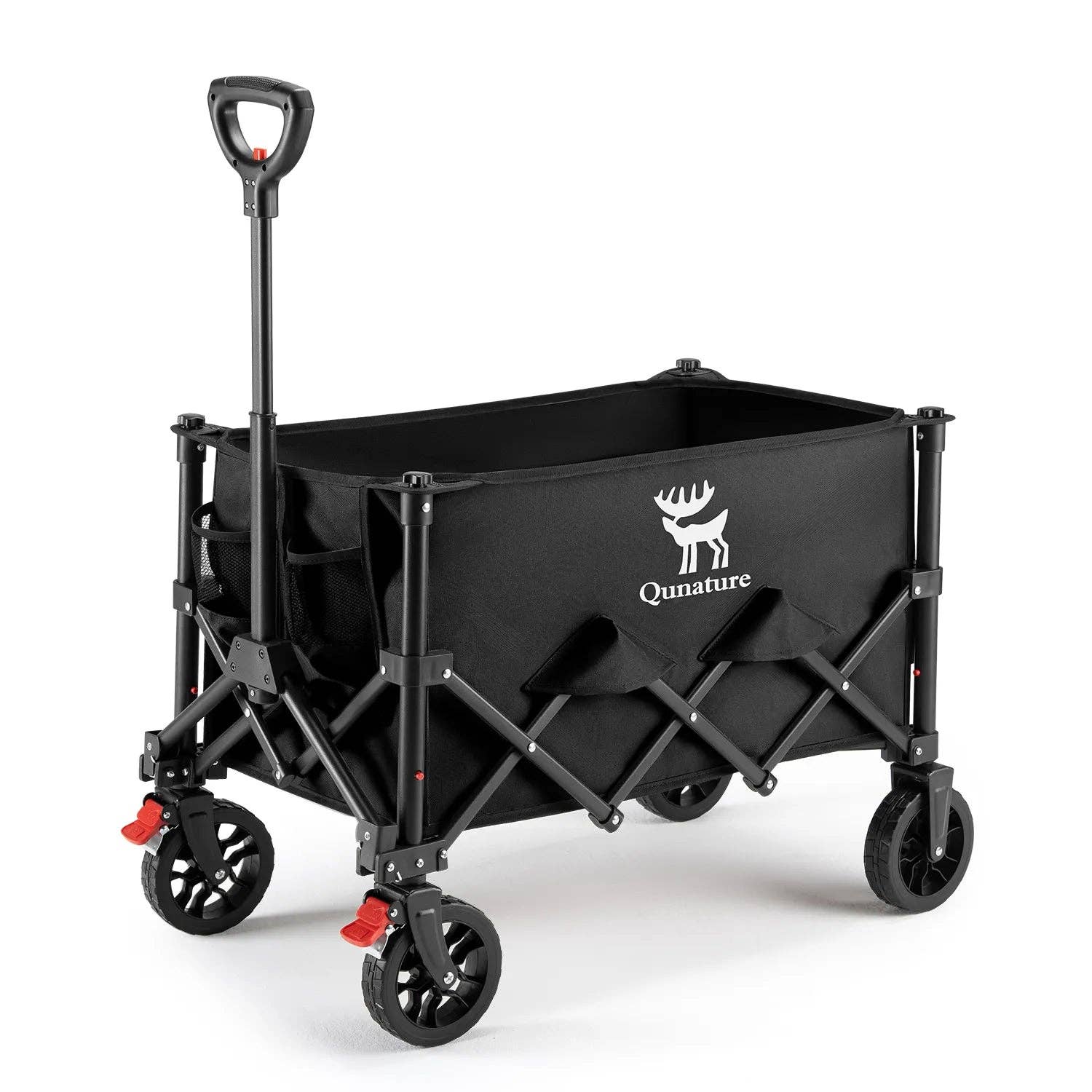 Qunature 220lbs Foldable Utility Wagon Cart with 360¡ã Swivel Wheels 4
