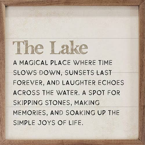 The Lake Definition Sign