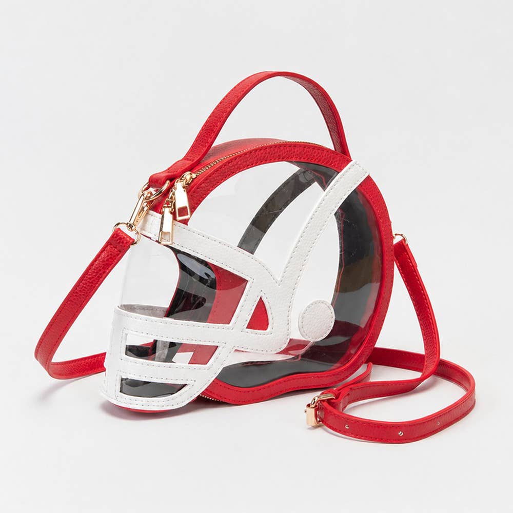 Transparent Gameday Football Helmet Shaped Crossbody Handbag 18