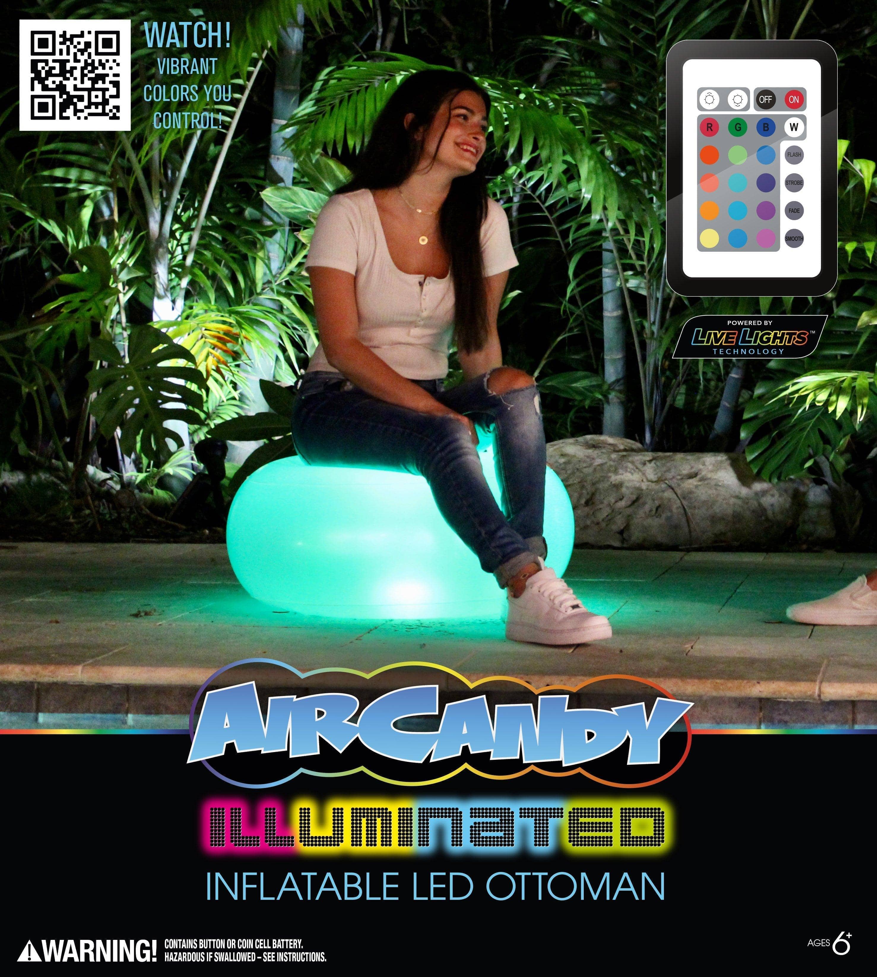AirCandy Inflatable Illuminated LED Ottoman 13