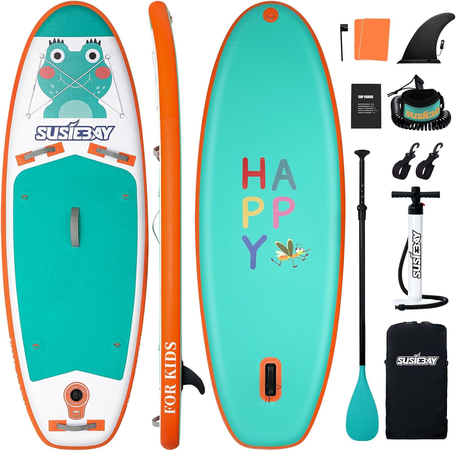 Kids Inflatable Stand Up Paddle Board with SUP Accessories,Wide Stable Design,Non-Slip Comfort Deck, Inflatable Paddle Board for Kids & Children 1