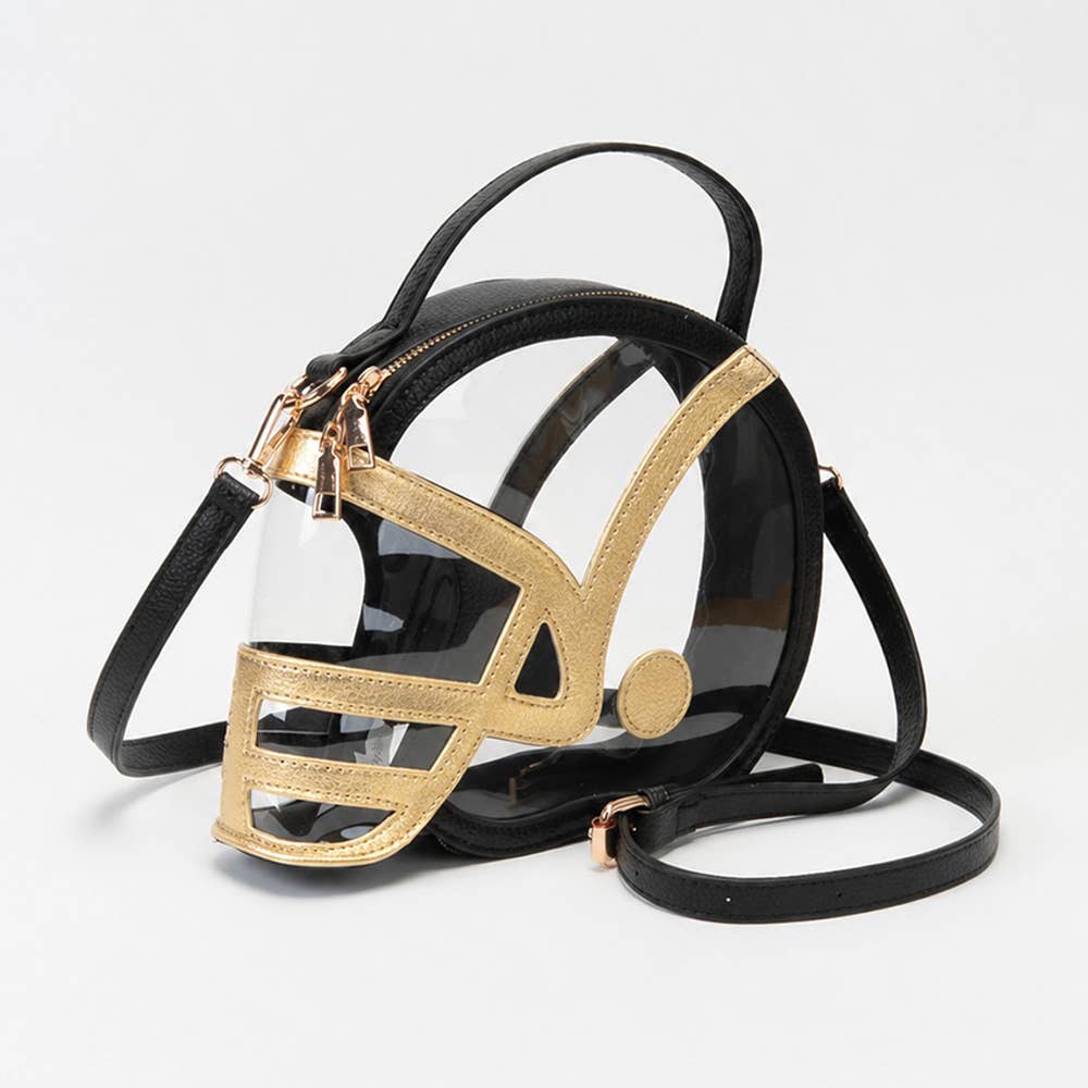 Transparent Gameday Football Helmet Shaped Crossbody Handbag 2