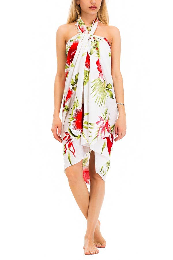 Tropical Blossom Hibiscus Beach Pool Sarong 15