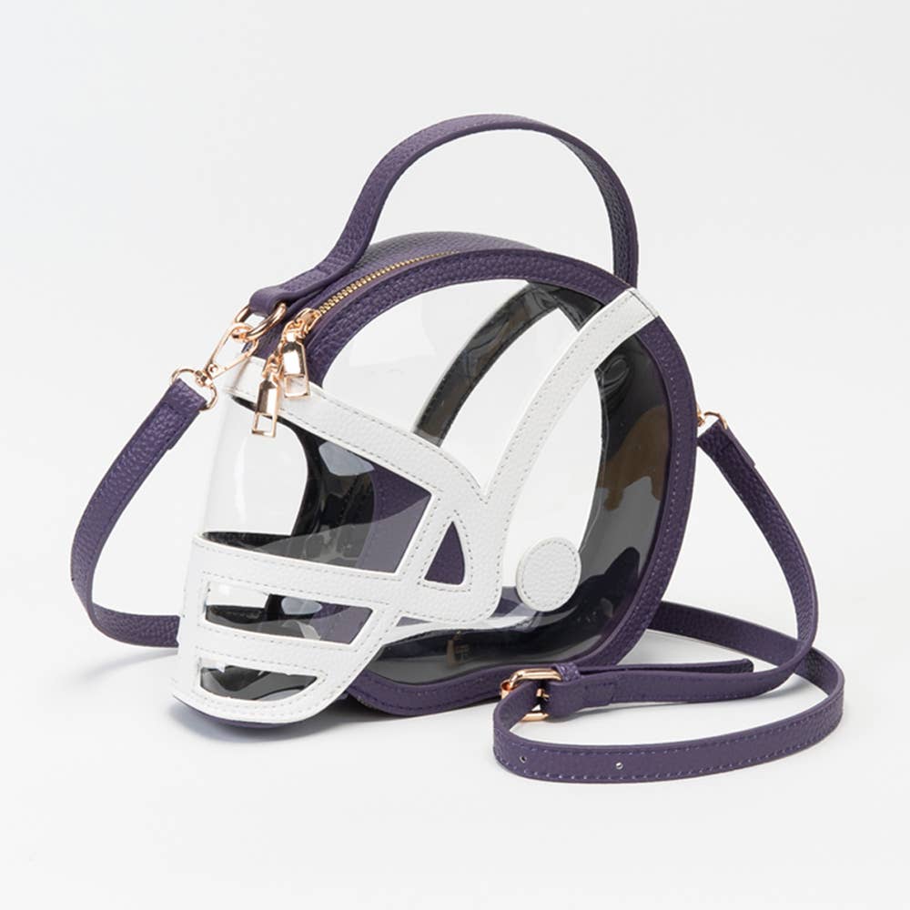 Transparent Gameday Football Helmet Shaped Crossbody Handbag 15