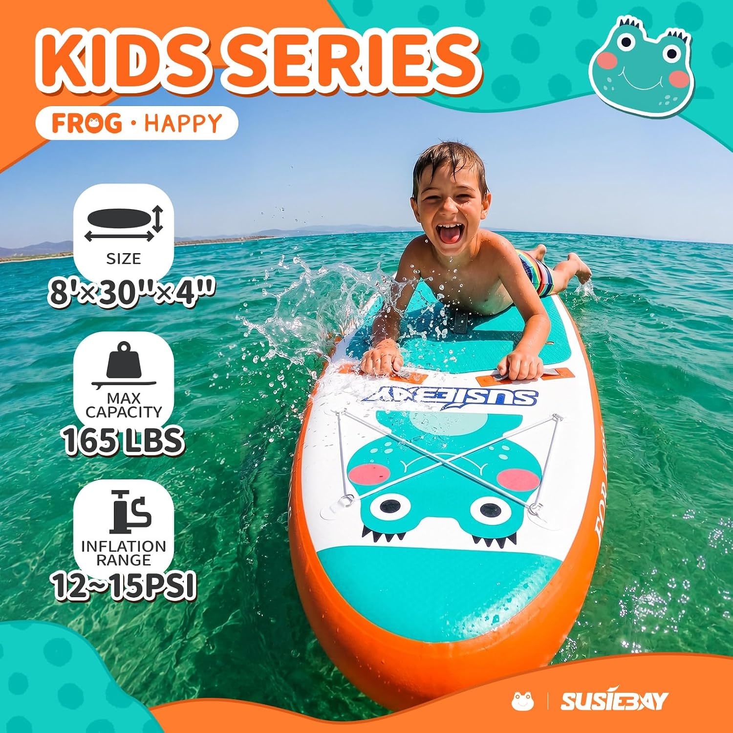 Kids Inflatable Stand Up Paddle Board with SUP Accessories,Wide Stable Design,Non-Slip Comfort Deck, Inflatable Paddle Board for Kids & Children 2