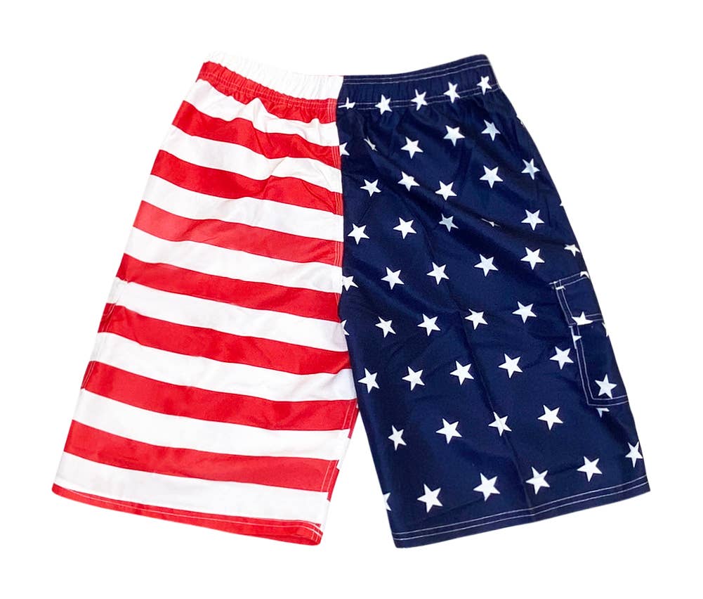 Norty Mens Big Sizes Cargo Swim Suit 42280 Red White Blue 3