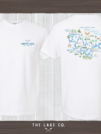 Smith Lake Watercolor Map Tee - Short Sleeve