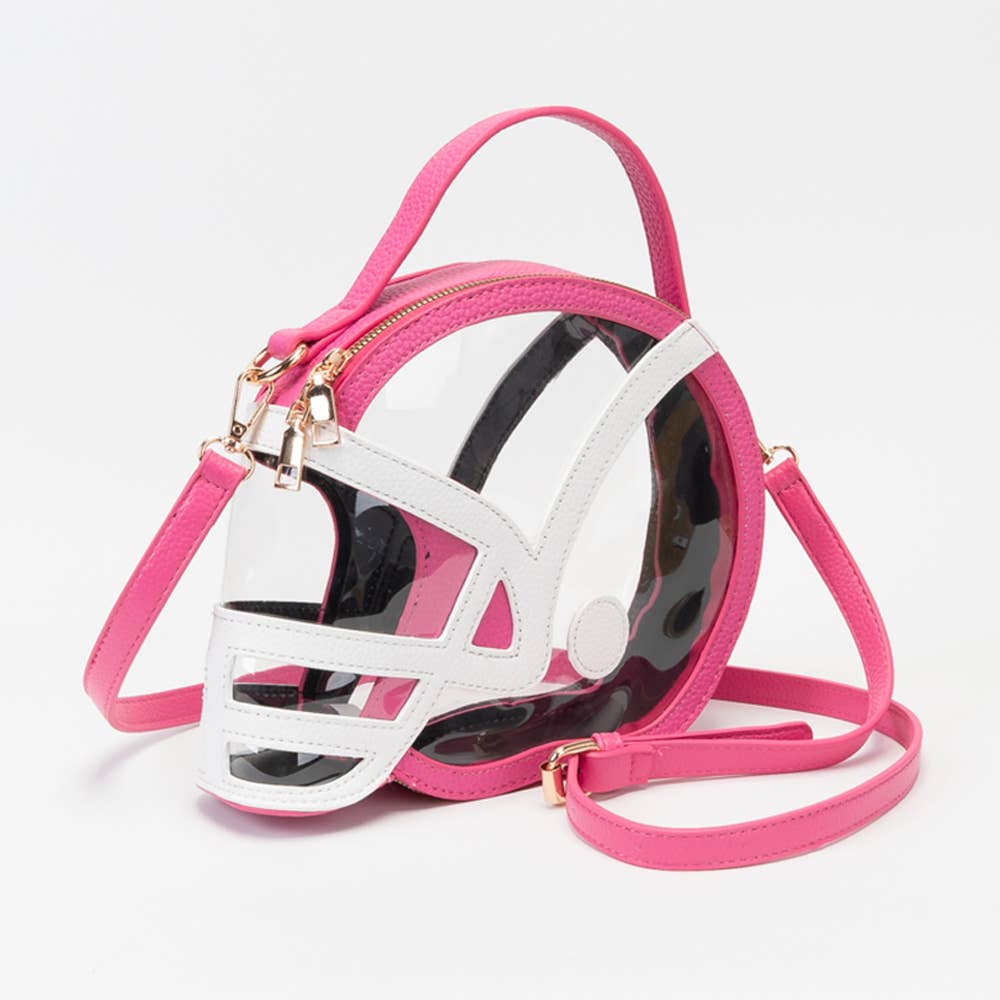 Transparent Gameday Football Helmet Shaped Crossbody Handbag 7