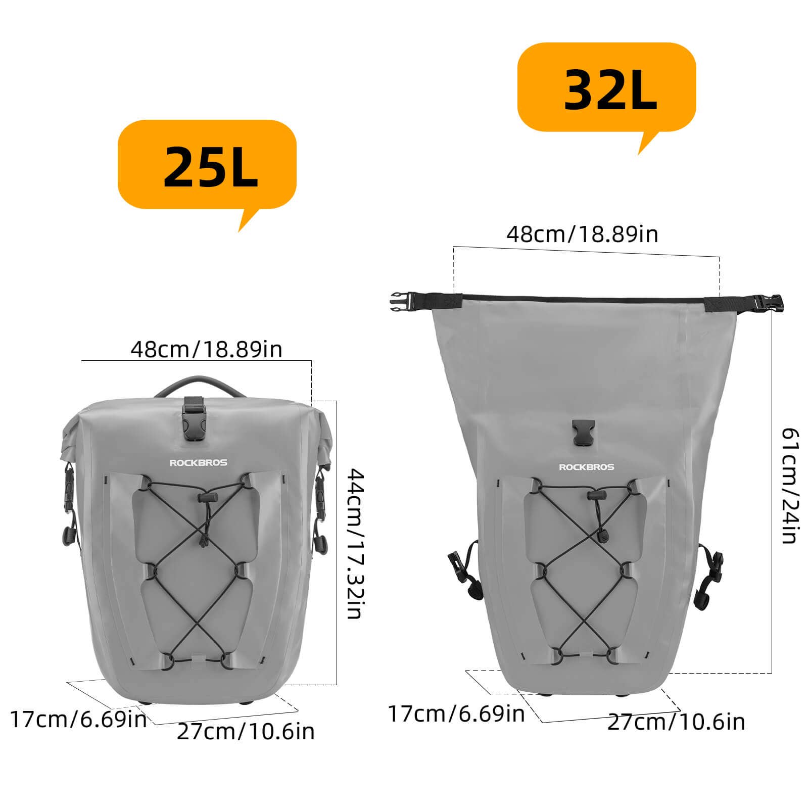 Fully Waterproof Bike Pannier Large Capacity 16
