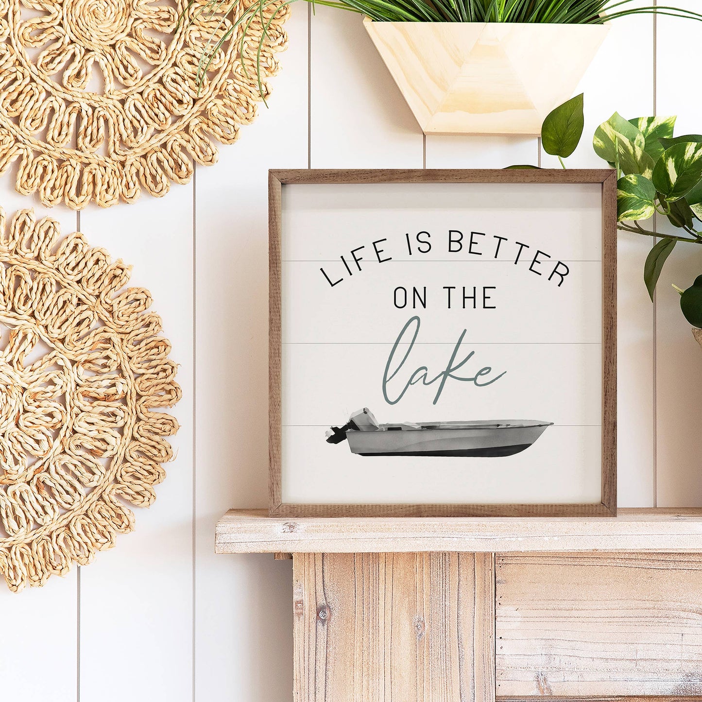 Life Is Better On The Lake Boat White