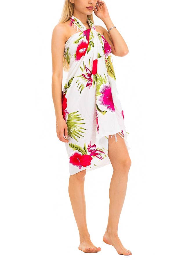 Tropical Blossom Hibiscus Beach Pool Sarong 13