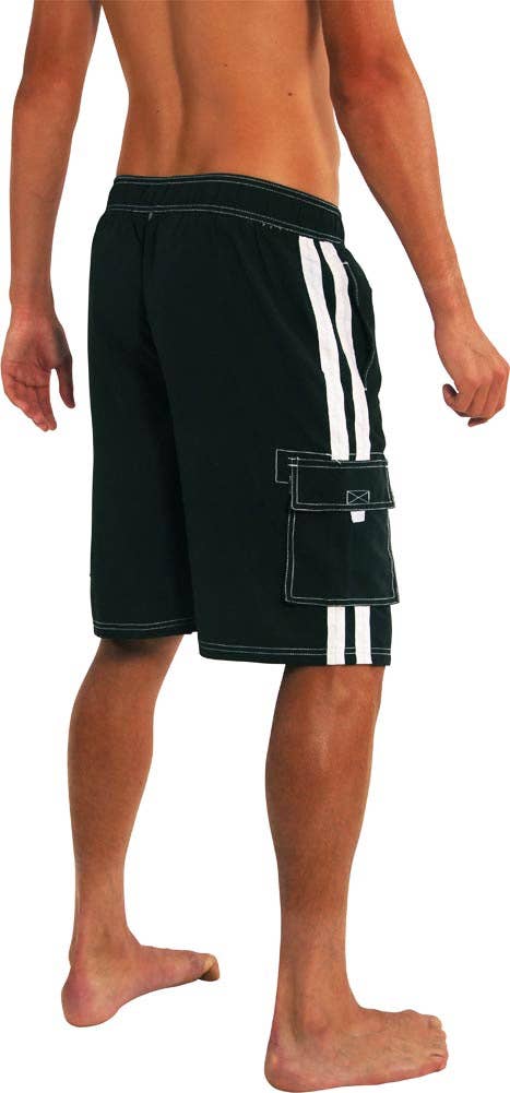 Norty Men Big Sizes 2X-5X Cargo Swim Suit Trunks 39962 Black 5