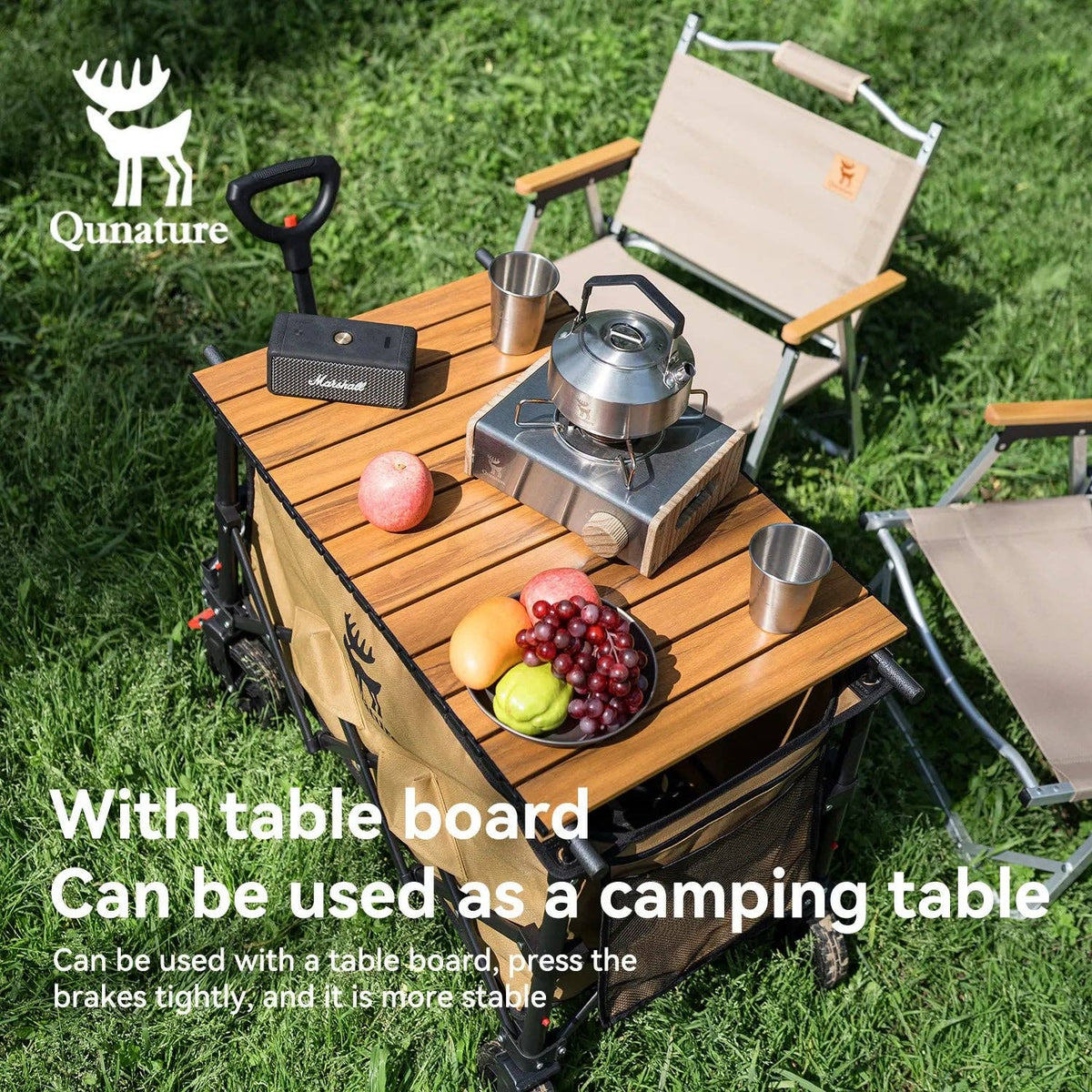 Qunature 220lbs Foldable Utility Wagon Cart with 360¡ã Swivel Wheels 11