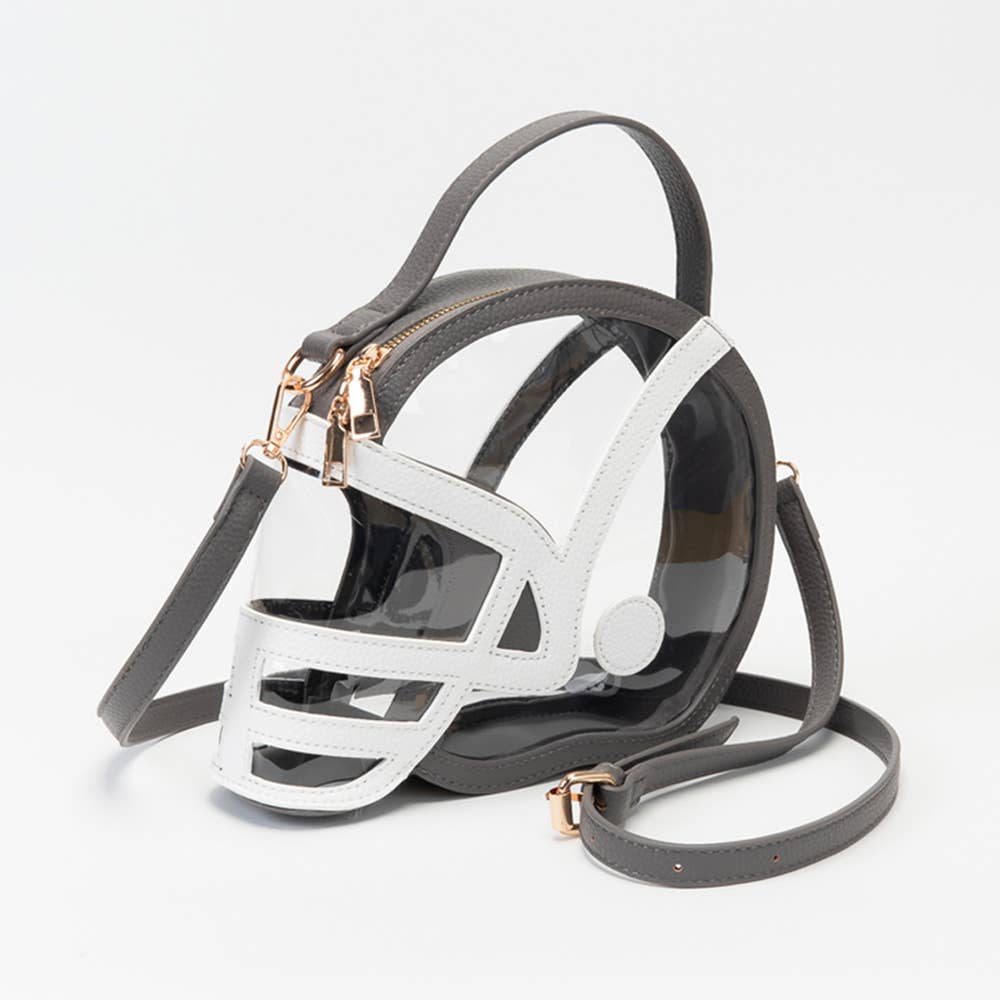 Transparent Gameday Football Helmet Shaped Crossbody Handbag 11