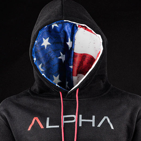 SA Classic Lined Hoodie | Blackout American Flag | AD