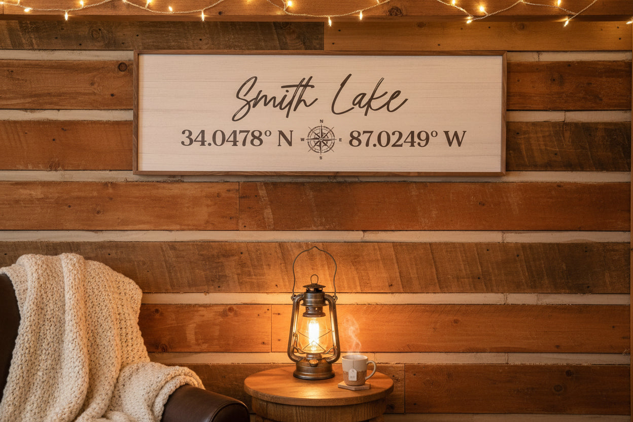 Smith Lake Coordinates and Compass Whitewash